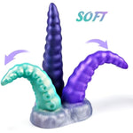 8.7" Monster Tentacle Big Dildo,Three Heads Octopus Fantasy Penis, Double Ended Silicone Anal Dildo,Thick Tapered Suction Cup Alien Double Sides Penis For Sex Toys For Men And Women