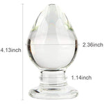 Extra Large Glass Butt Plug 2.3 X 4.13 Inch G-Spot Crystal Anal Plug Bum Plug Heavy Duty Weight Anal Trainer Pleasure Sex Toy