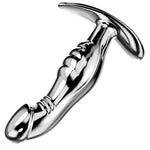 4 Styles Stainless Steel Anal Plug Dildo with White Crystal T Base, Metal Prostate Massager Adult Sex Toy for Man Women - SML