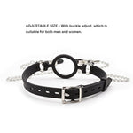 Silicone Ball Gag O Ring Open Mouth Gag Adjustable Strap Bondage Harness Restraints (Black W/Nipple Clamps)