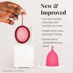 Pixie Menstrual Cup Steam Cleaner - Wash Your Cup + Kill 99.9% of Germs with Cleanser Steam for Feminine Care - 3 Minutes and Your Period Cup is Sterile! Automatic Shut Off - FSA Eligible (White)