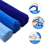 Blue Pipe Cleaners, 12 Inch, 300 Pcs, Chenille Stems for DIY Crafts and Party Decorations