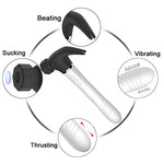 Hammer G Spot Clit Sucking Vibrator Adult Sex Toys for Woman,Pulsating Anal Dildo Vibrators Waterproof Nipple Vagina Prostate Massagers Rechargable Thrusting Clit Stimulation for Couples (black white)