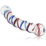 Glass Double-Ended Dildo G-Spot Stimulation Butt Plugs Anal Trainer Crystal Pleasure Wand With Raised Spiral Texture For Men Women