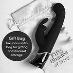 Fifty Shades of Grey Greedy Girl Rabbit Vibrator | 5.5 Inch Silicone G Spot Vibrator for Women | Vibrating Dildo Dual Stimulation Adult Sex Toy | Waterproof Personal Massager | Gifts for Women | Black
