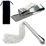 Bdsm Metal Diamond Handle Chain Whip Flirting Fantasy Fetish Hand Paddle With Soft Satin Adjustable Sex Mask, Kinky Restraint Bondage Sex Role Play For Couples Restraint (3Pcs)