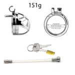 Hollow Design Cock Cage With Round Ring And Key 304 Stainless Steel Chastity Cage Male Waterproof Adult Wearing Chastity Device Sex Toy For Men (Cage+Dilator,45Mm)