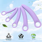 5 Pack Silicone Pelvic Floor Muscle Dilator Trainer Set,Pelvic Wand Massager for Women?Pelvic Floor Strengthening Device - Purple (with Storage Bag)