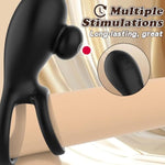 Vibrating Cock Ring Adult Sex Toy For Men, Streach Silicone Penis Ring Vibrator, Forceful Cock Toy For Men Women & Couple'S Pleasure, With 10 Vibration Modes (Black)