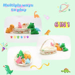 Dinosaur Plush Toy Set, 5Pcs Soft Stuffed Dino Toys In Basket, 7.87In Interactive Plush Animal Figures – Birthday, Christmas, Kids Gift For Boys & Girls, Room Decor
