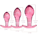 3 Piece Glass Anal Plug Training Kit, Smooth Butt Plugs Beads With Anchor Bottom Beginners To Advanced Adult Pleasure Toys For Men And Women