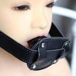 Realistic Dildo Open Mouth Gag Penis Gag Sm Bondage Penis Muzzles Oral Stuffed Lockable Deep Throat Slave Insert Oral Plug Erotic Bondage Sex Toys(Black,Long)