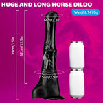 Thick Horse Dildo,15 inch Huge Black Cock Animal Dildo Long Anal Plug Suction Cup Toy for Men and Women Couples Play