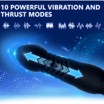 Thrusting Anal Vibrator Dildo With Cock Ring, Vaginal Prostate Massager 10 Thrusting Vibrating Modes G Spot Stimulate, Remote Control Butt Plug Sex Toy For Men Women Couple Beginner Advanced Player