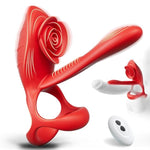 Vibrating Cock Ring Penis Sleeve, Sex Toys For Men Penis Ring Vibrator With Rose Clitoral Stimulator 10 Vibrations, Adult Toys For Men & Women Couples Vibrator, Male Sex Toy Couple Sex Toys