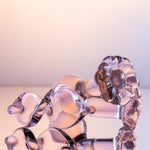 LizzStore 3pcs Glass Anal Plug for 3 Shapes Long Butt Plug and Flower Shaped Based Transparent Prostate Massager for Women Men Sex Toys