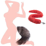 Butt Plug Fox Tail Cosplay Anal Plug Anal Butt Plug Adult Sex Toys For Beginner Women Men Couple (31" Red)