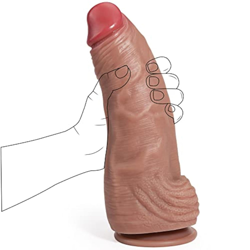 2.87" Diameter Big Dildo With Strong Suction Cup, Small Glans Thick Huge Realistic Dildo For Anal Play, Fake Penis Adult Sex Toy For Vagina Anal G-Spot Stimulate Quick Orgasm (Flesh)
