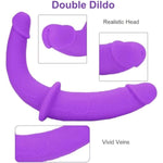 Dual Ended Strap-On Realistic Dildo G-Spot Anal Butt Plug Sex Toys For Couple, Silicone Material