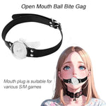 Sm Silicone Mouth Gag, Open Mouth Ball Bite Gag, Open Mouth Gag Restraints Head Harness, Fetish Extreme Slave Adult Muzzles Gag Chastity Bondage Sex Toys