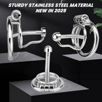 Wearable Stainless Steel Chastity Cage Adult Toys With Penis Plug Chastity Ring Sex Toys - Catheter Long Breathable Chastity Devices For Sissy Male Sex Toys Bdsm Kit(L)