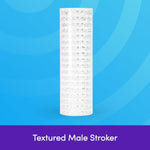 Clear Textured Male Masturbator - Soft Plastic - Latex & Phthalate Free - Beginner Friendly