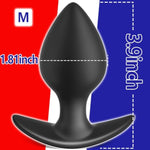 Anal Plug For Comfortable Long-Term Wear Butt Plug With Safe Curved Base & Slender Stem Black Silicone Prostate Massager Dilator Sex Toy For Women Men Masturbation (M)