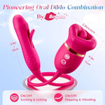 Vibrator Dildo Women Sex Toys - Mouth Rose Sex Toy Flapping G-Spot Vibrators With 10 Tongue Licking, Suction & Vibrations, Sucking Vibrator For Clit Nipple Anal Stimulation For Women Couples