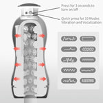 Vibrating Male Masturbators With Sucking Granules And Beads, Vocal Sex Toys For Men Portable Male Stroker Adult Men Sex Toys Penis Pumps & Enlargers