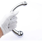 Double-Ended Dildo, Massage Wand Sex Anal Plug G Spot Metal Anal Bead, Solid Metal Curved Dual Ended Masturbation Adult Sex Toy For Couple (Large 7,8" & 18Oz)