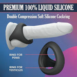 Flux Ring Cock Ring Noir - 100% Liquid Silicone Double Cockring For Adults, Stretchy & Flexible Sex Toys, Waterproof Adult Toys, Ergonomic Design Penis Ring, Ultra Soft Touch