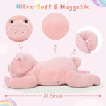 Giant Pig Stuffed Animal Plush Toy, 31.5 Inches Oversize Soft Pig Plushie For Kids Girls Boys, Snuggle Cute Stuffed Farm Animal Gift For Christmas Birthday