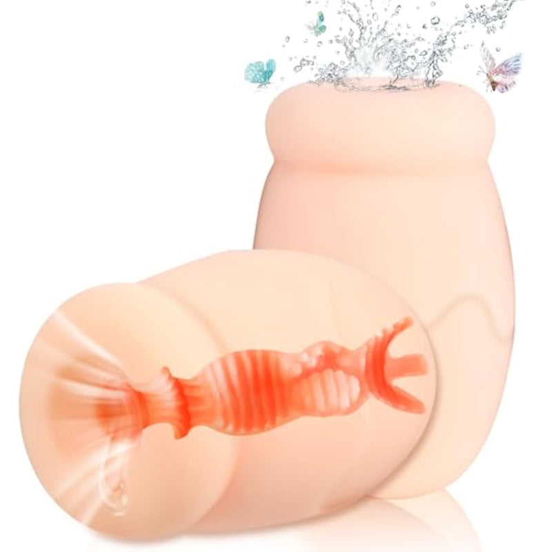 Male Masturbator Sex Toys For Men - Squeezable Pocket Pussy For Mens Masturbation, Plump And Soft Fleshy Egg Male Masturbating Stroker Penis Training Sleeve Blowjob Sex Toys Dolls For Men, Adult Toys