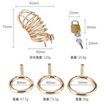 Men'S Metal Gold Chastity Lock Confinement Penis Lock A203