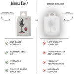 Gem Medium Anal Plug, Metal Butt Plug For Women & Men, Tapered Trainer For Beginners & Advanced, Weighted Aluminum Plug For Temperature Play, Safety Flared Base, Includes Velvet Bag, 3.25"