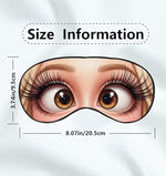 Blonde Hair Cartoon Big Eyes Satin Sleep Mask with Long Lashes & Yellow Iris, Soft Funny Travel Blindfold for Naps, Cute Anime Eye Cover Gift, Blonde Hair & Yellow Eyes