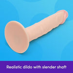 Lifelike Lover Anal Dildo - 6 Inch Realistic Dildo For Men, Women And Couples - Firm Slimline With Suction Cup - Beginner Adult Sex Toy - Waterproof - Flesh Pink