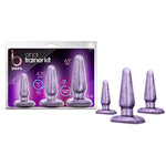 B Yours Anal Trainer Kit Three Sizes Tapered Head Beginners Butt Plug Sex Toy For Men Couples Women Purple Swirl