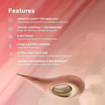 Dot Cruise High Frequency Clitoral Vibrator With Elliptical Motion 8 Pinpoint Vibrator With Cruise Control Technology, Female Sex Toys, Peach Please