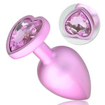 Anal Plug Set 3 Pcs Metal Butt Plugs Anal Training Kit with Heart Shaped Jewel Beginners Sex Toys for Women Men and Couples
