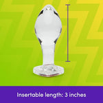 Heart Jeweled 3 inch Glass Butt Plug Sex Toy for Couples, Clear