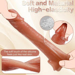 Penis Sleeve With Cock Ring Sex Toys, Ultra-Soft Silicone 7.1'' Cock Sleeve, Reusable Penis Cuff Thickened Testicle Ring Male Adult Toys, Penis Extender And Penis Enlarger For Men