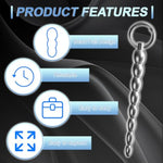 Penis Plug With Ring Stainless Steel Pull Bead Urethral Dilator Kits Stimulation Masturbation Anal Toys For Men (M)