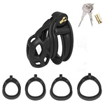 Male Chastity Device, With 4 Sizes Upgraded Ergonomic Comfortable Double Curved Arc Shape Rings For Penis Exercise, Bondage Restraint Kit For Sex Play, Sex Toy For Couples (Nano)