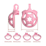 Male Chastity Device Sissy Chastity Cage With 4 Different Arc Rings Sex Toys Cock Cage Is Small And Lightweight Made Of Resin Waterproof And Breathable Penis Cage For Men'S Bondage (Pink)