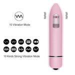 Mini Vibrator Bullet Vibrator for Women Discreet Sex Toys 10 Speed Strong Vibration G Spot Stimulator Massager Lipstick Vibrator for Female Small Sex Toys