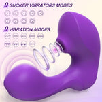 Haipine Sucking Vibrator Adult Sex Toys, Dual Stimulation Rose Suction Vibrators With 9 Vibrating & Sucking Modes, Handheld Nipple Toys For Clitoral G Spot Stimulator, Female Couples Sex Toy, Violet1