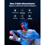 Max 2 Male Masturbator Sex Toys, Automatic Vibration Sex Machine Pocket Pussy With 360 Degree Contractions, Male Stroker Sucking Toys, 3D Realistic Pussy Pocket For Men'S Oral Sex Toy