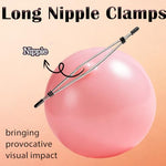 Metal Nipple Clamps Clips Long Clit Clamp Non-Piercing Adjustable