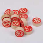 Vintage Italian Tombola Set with 90 Wooden Bingo Tiles for Games & DIY Crafts